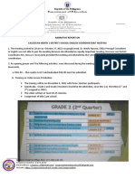 Department of Education: Narrative Report On Caloocan North 1 District School English Coordinators' Meeting