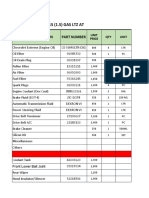 Chevrolet Spin 2015 (1.5) Gas LTZ At: Parts Description Part Number