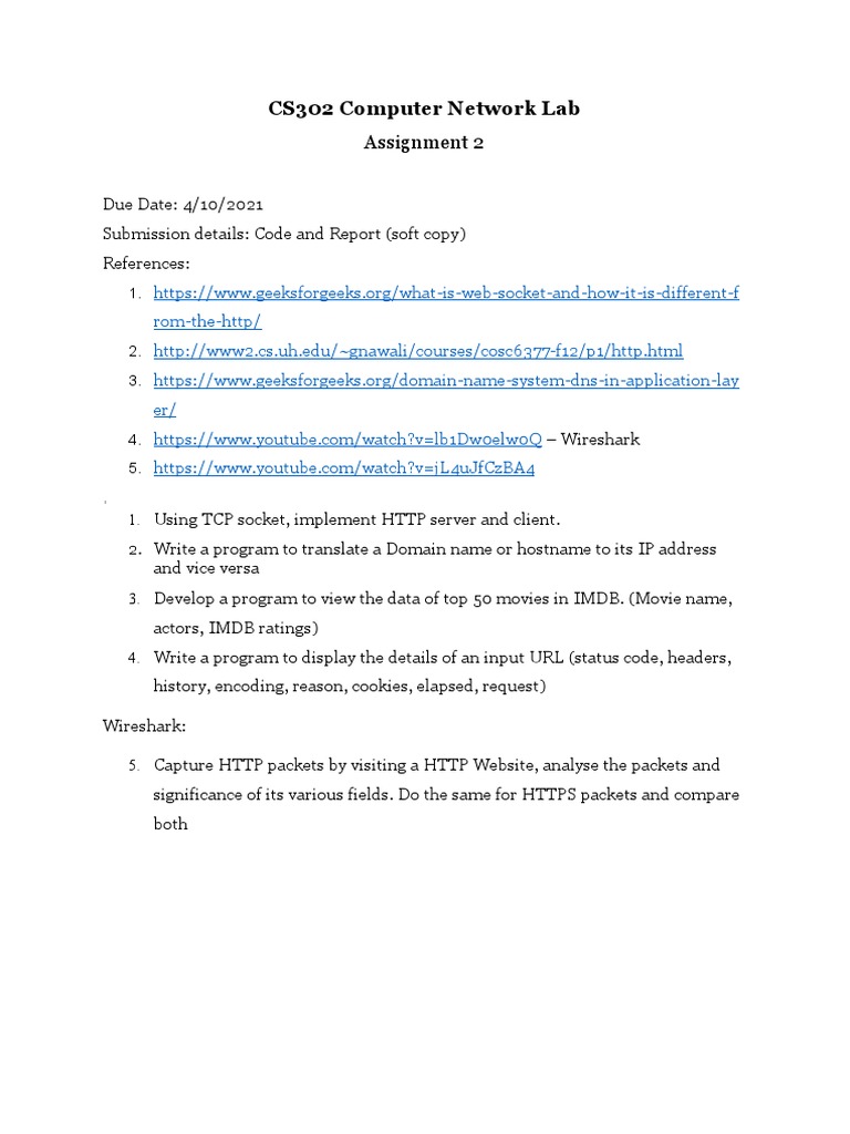 CN Lab Assignment 2 | PDF