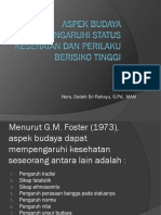 Aspek Budaya Mempengaruhi Status Kesehatan Dan Perilaku Berisiko