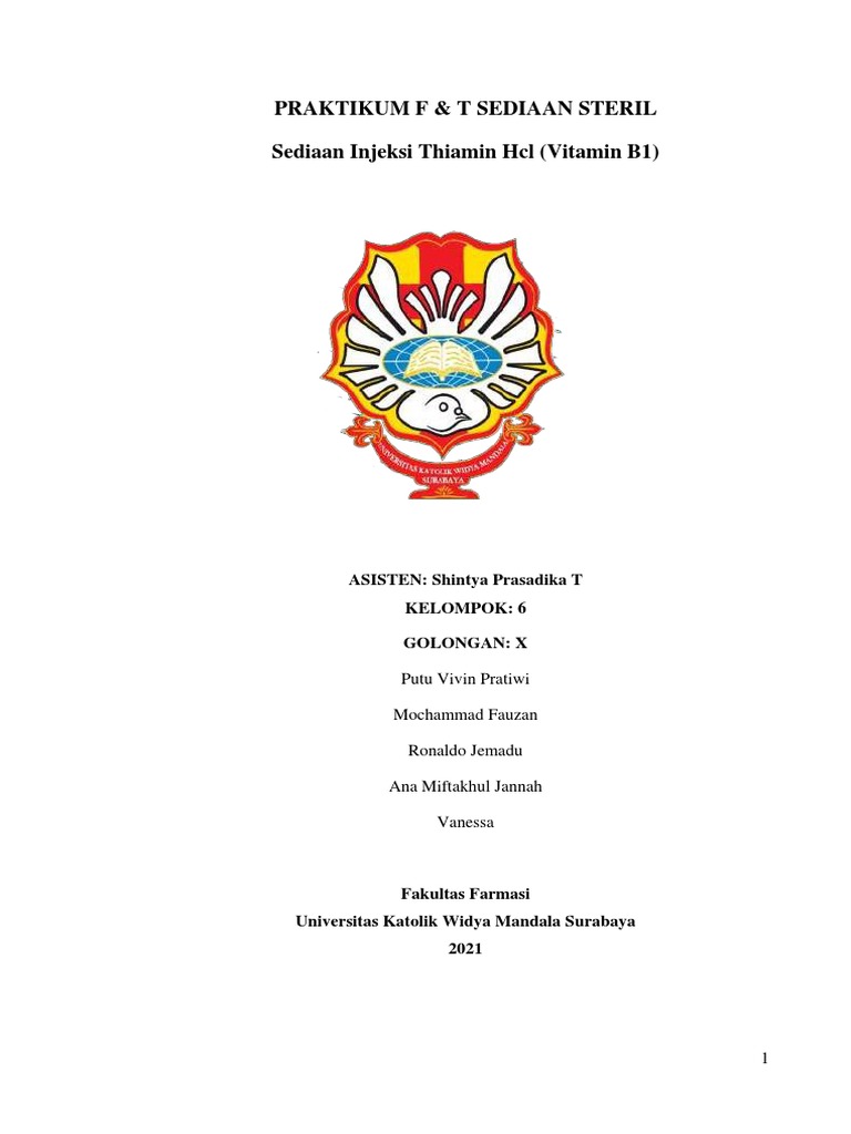 GOL X 6 Ass Kak Sintya REVISI Jurnal Injeksi Vitamin B1 PDF