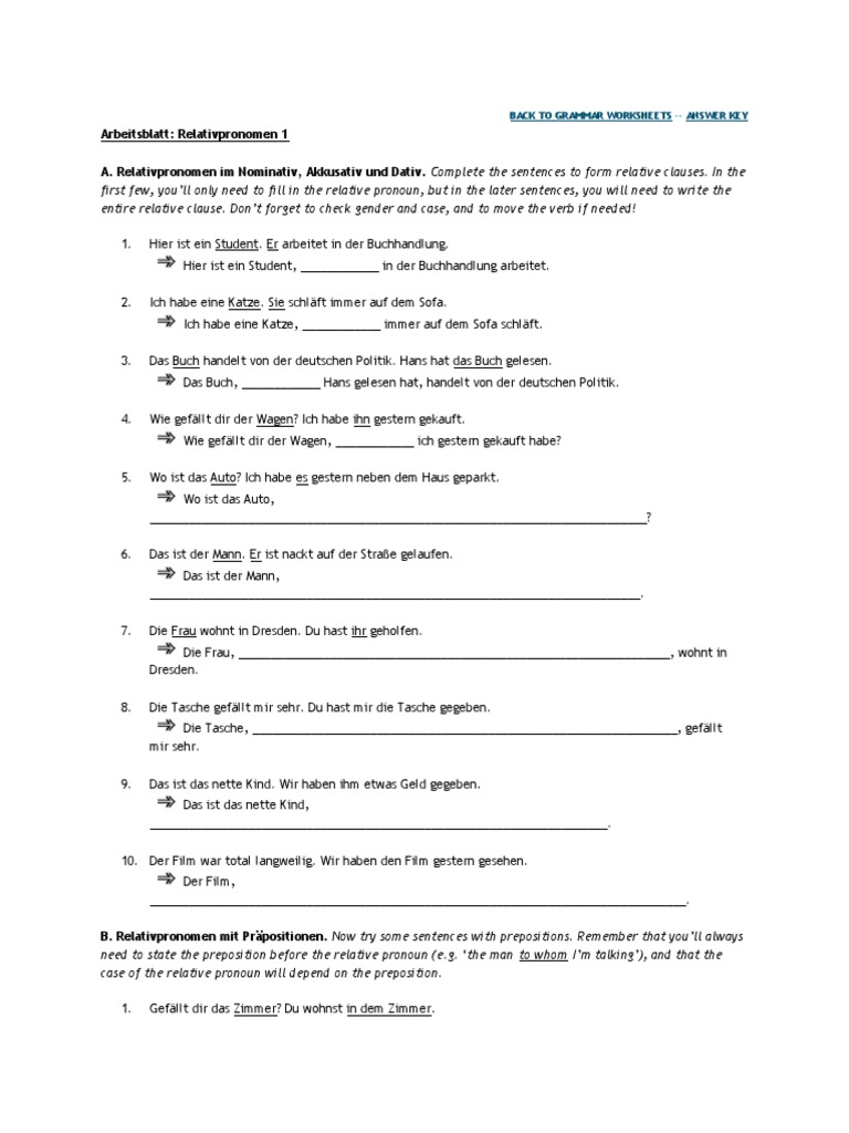 Relativpronomen | PDF