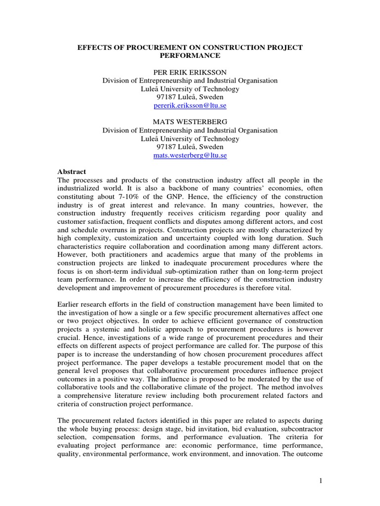 Procurement Management Pdf Procurement Performance Appraisal