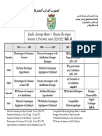 Emploi Du Temps Master 1 Réseaux Electriques Semestre 1, Présentiel, Année 2021/2022 Salle 14