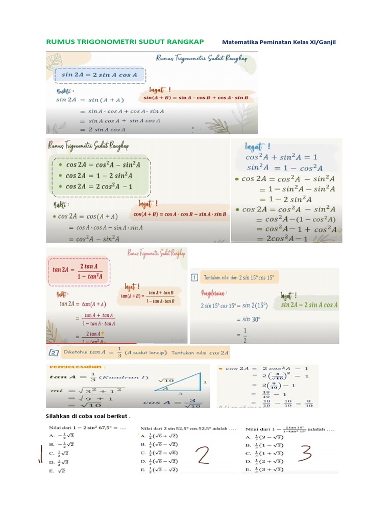 3610 - File - Rumus Trigonometri Sudut Rangkap - I - Matematika ...