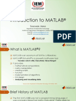 Introduction To MATLAB: Susovan Jana