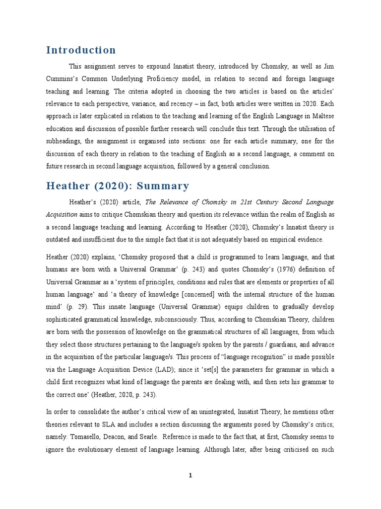 Second and Foreing Language Teaching and Learning Assignment | PDF ...