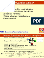 Mol Kavramı Ve Kimyasal Bileşikler - Kimyasal Bileşik Formülleri (Kaba Vs Molekül Formülü) - Yüzde Bileşimin Hesaplanması - Yakma Analizi