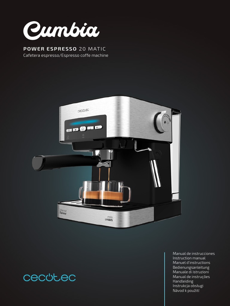Manual - Power Espresso 20 Matic, PDF, Equipo