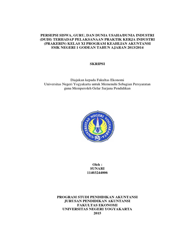 Persepsi Siswa Guru Dan Dunia Usaha Dunia Industri Pdf