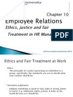 Employee Relations .: Ethics, Justice and Fair Treatment in HR Management