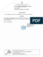 Decreto Direttoriale N. 2566 - Regolamento Pre-Accademici A.A. 2018-2019