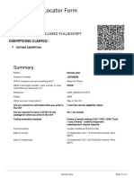 Passenger Locator Form: Amber