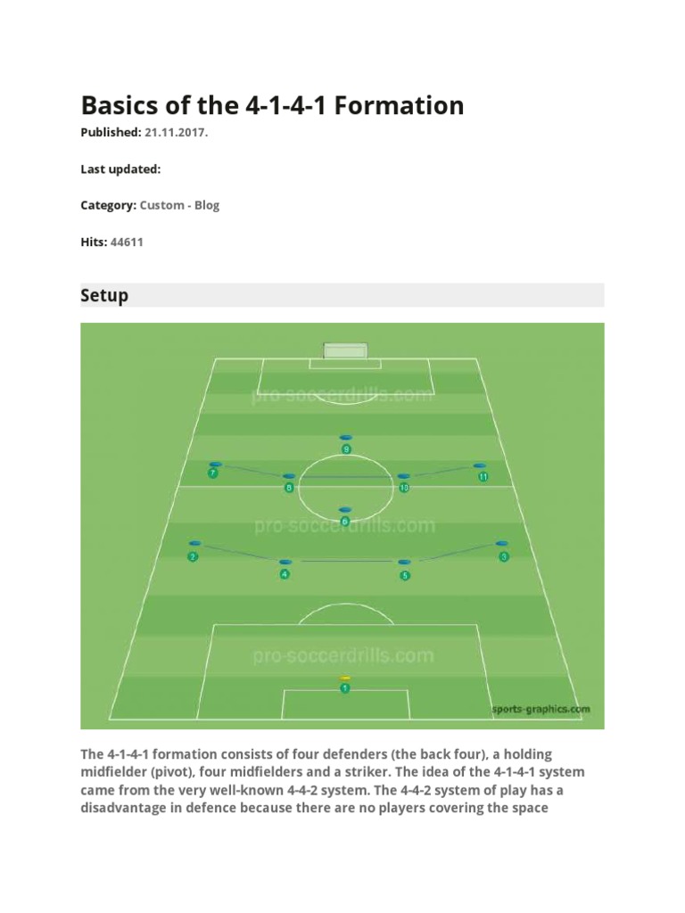 Basics of The 4-1-4-1 Formation: Setup | PDF | Forward (Association