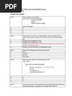 Subject: Data Structures and Algorithms (In Java) Number of Question: 50 Multiple Choice Question