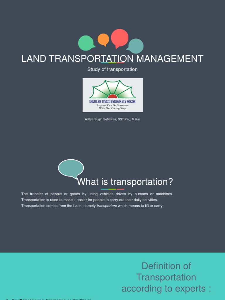 Land Transportation Overview | PDF | Transport | Cargo