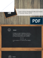 Least Common Multiple (LCM) and Greates T Common Factor (GCF)