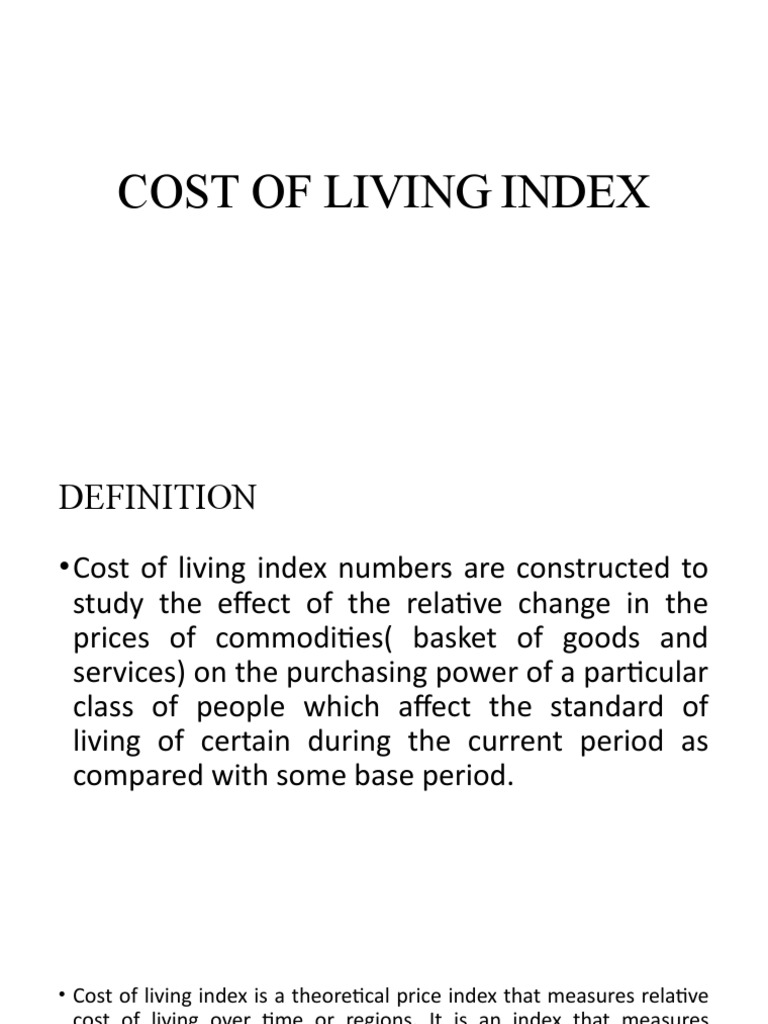 Cost of Living Index Overview | PDF | Index (Economics) | Cost Of Living