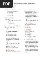 Special Review For Mechanical Engineering: R 2i + 14 J + 5k F - 192.12 N