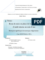 Essai de Mise en Place de La Démarche d'Audit Interne Introduction Generale14102021