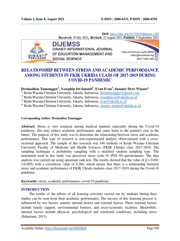 Stress Impact on Academic Performance | PDF | Hippocampus | Memory