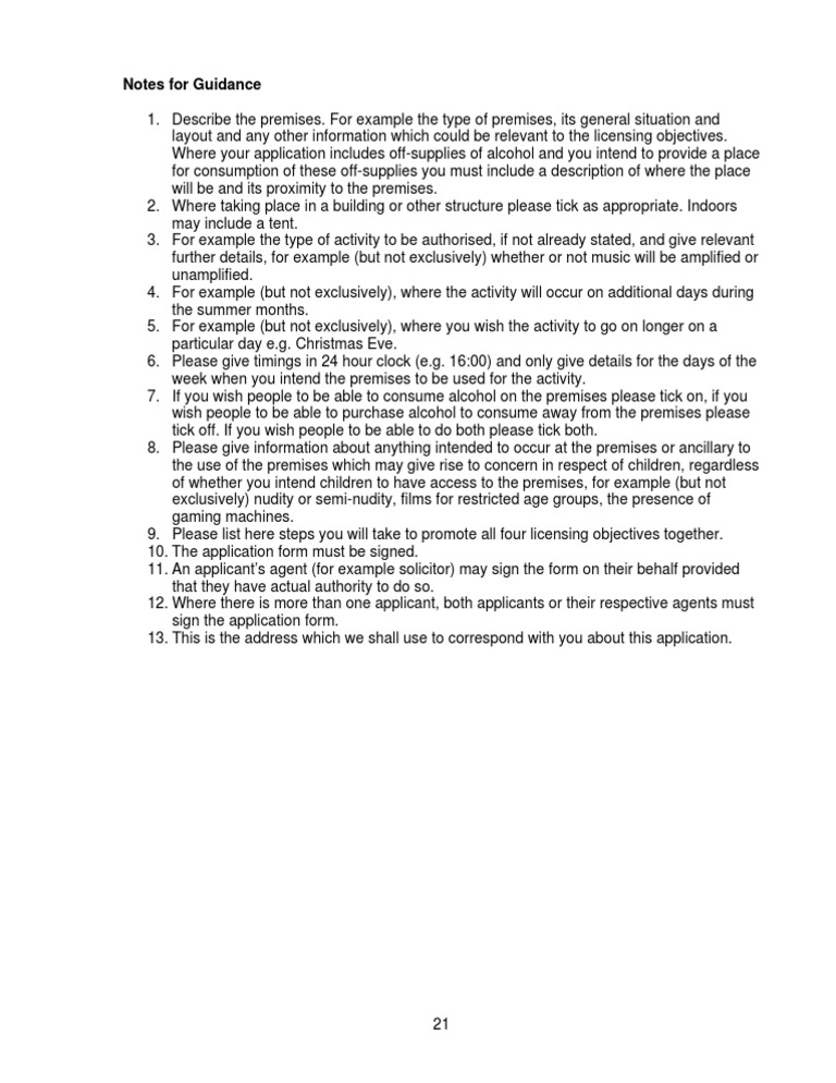 Licensing Application Guidance | PDF | Law