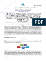 A Review On Reduction in Conversion Cost of Product Through Reutilizing Waste and Using Alternate Power Resources For TDO Unit of BOPP Process