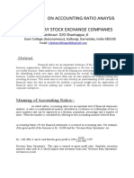 A Studty On Accounting Ratio Anaysis OF Bombay Stock Exchange Companies