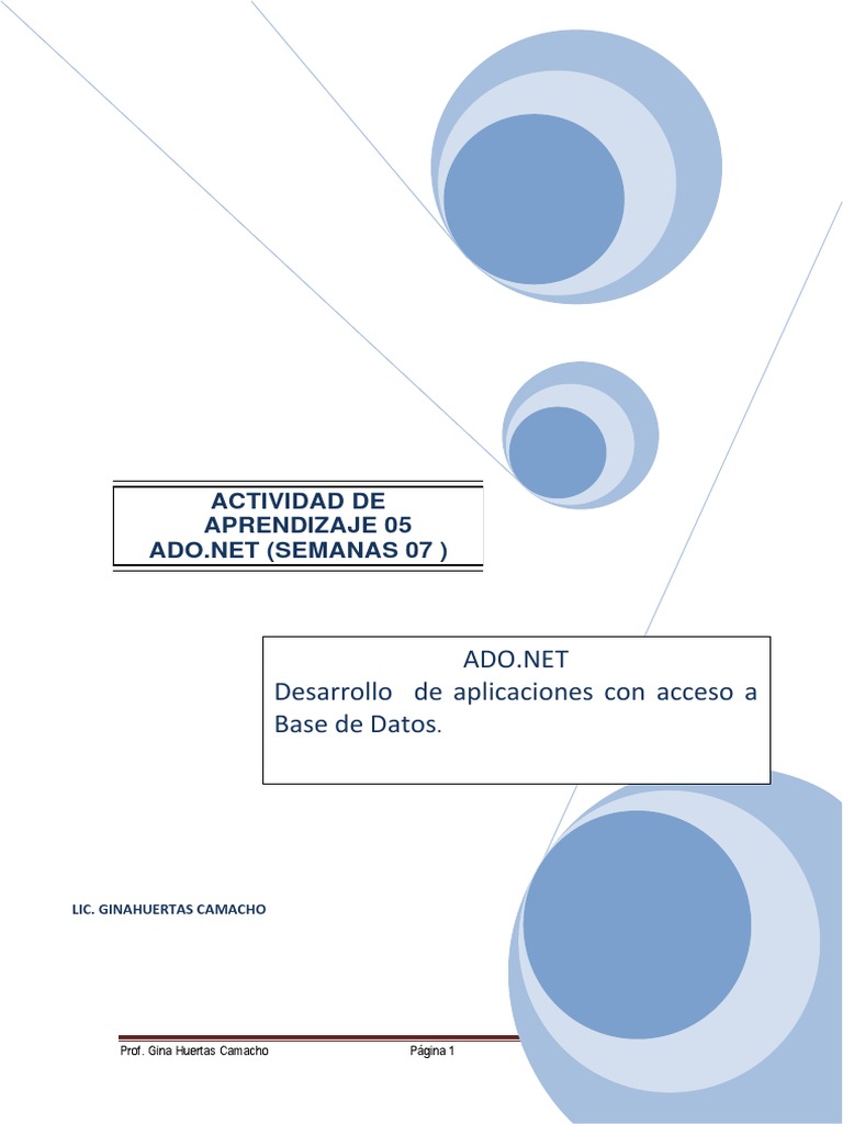Introducción a ADO.NET y DataSets | PDF | Active X Data Objects ...