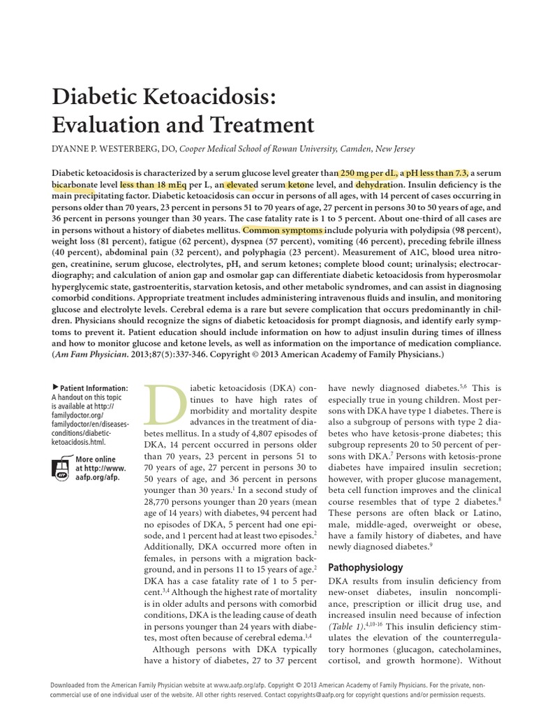 Diabetic Ketoacidosis - Evaluation and Treatment | PDF | Hyperglycemia ...