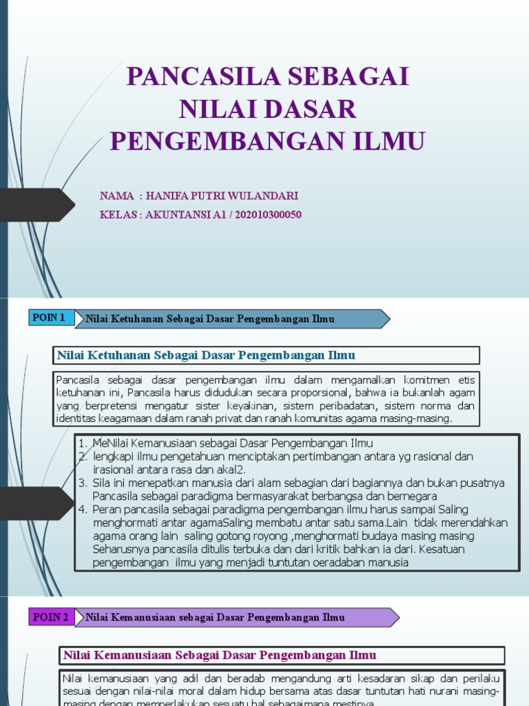 Pancasila Sebagai Nilai Dasar Pengembangan Ilmu | PDF