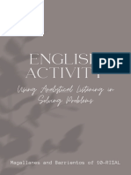 English Activity: Using Analytical Listening in Solving Problems