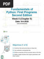 Fundamentals of Python: First Programs Second Edition: Week 5 (Chapter 5)