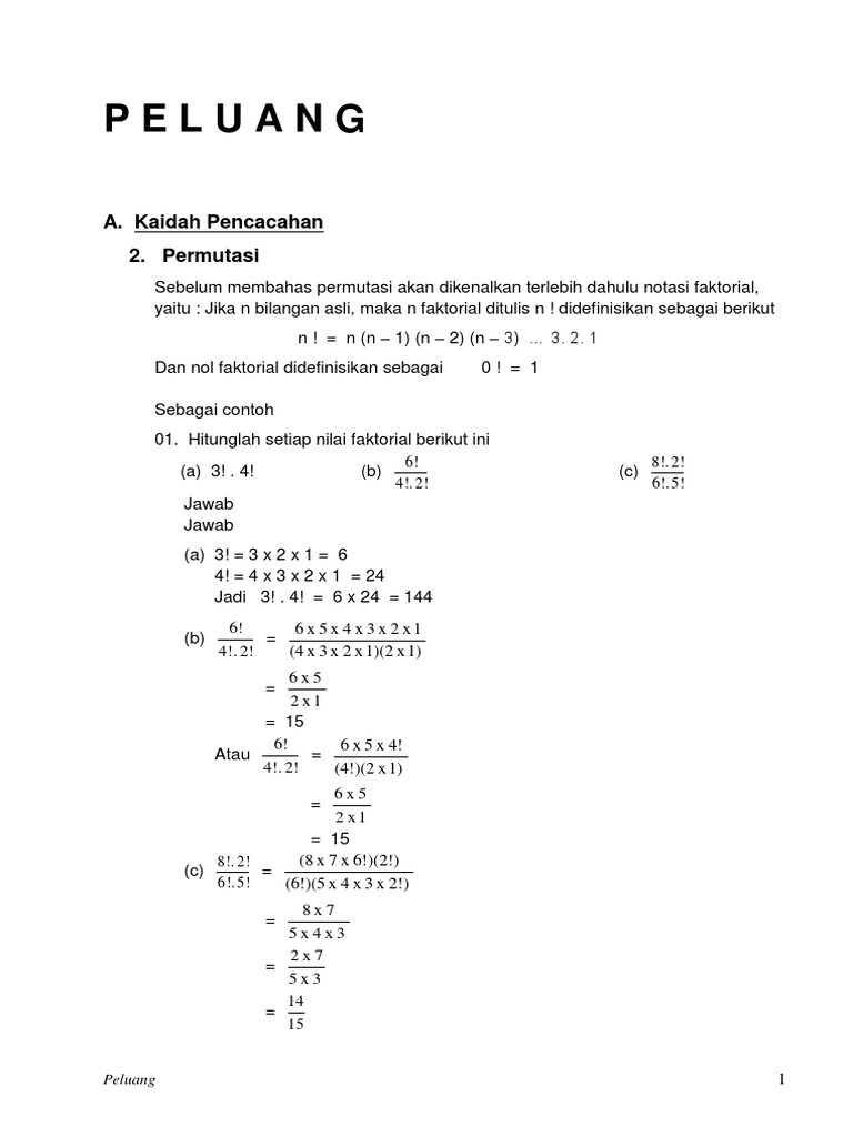 Permutasi dan Kombinasi dalam Matematika | PDF