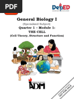 General Biology I: Quarter 1 - Module 1: The Cell