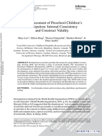 The Assessment of Preschool Children's Participation: Internal Consistency and Construct Validity