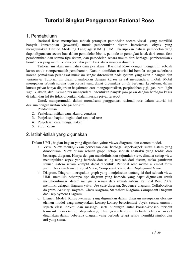Tutorial Singkat Penggunaan Rational Rose 2002 | PDF