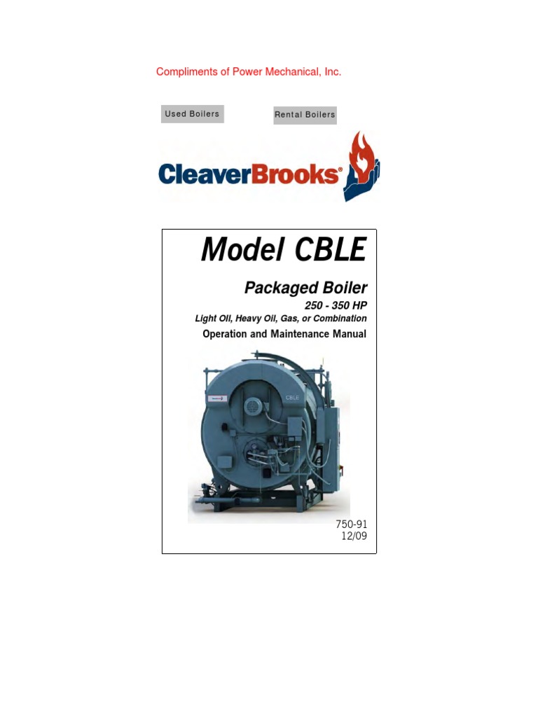 Manual de Calderas Cleaver Brooks 250Hp 300Hp 350Hp PDF Boiler