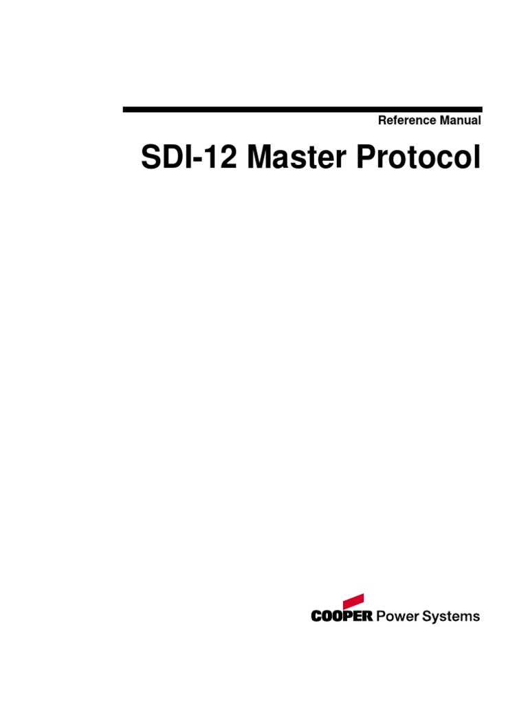 SDI-12 Master Protocol: Reference Manual | PDF | Internet Protocols ...