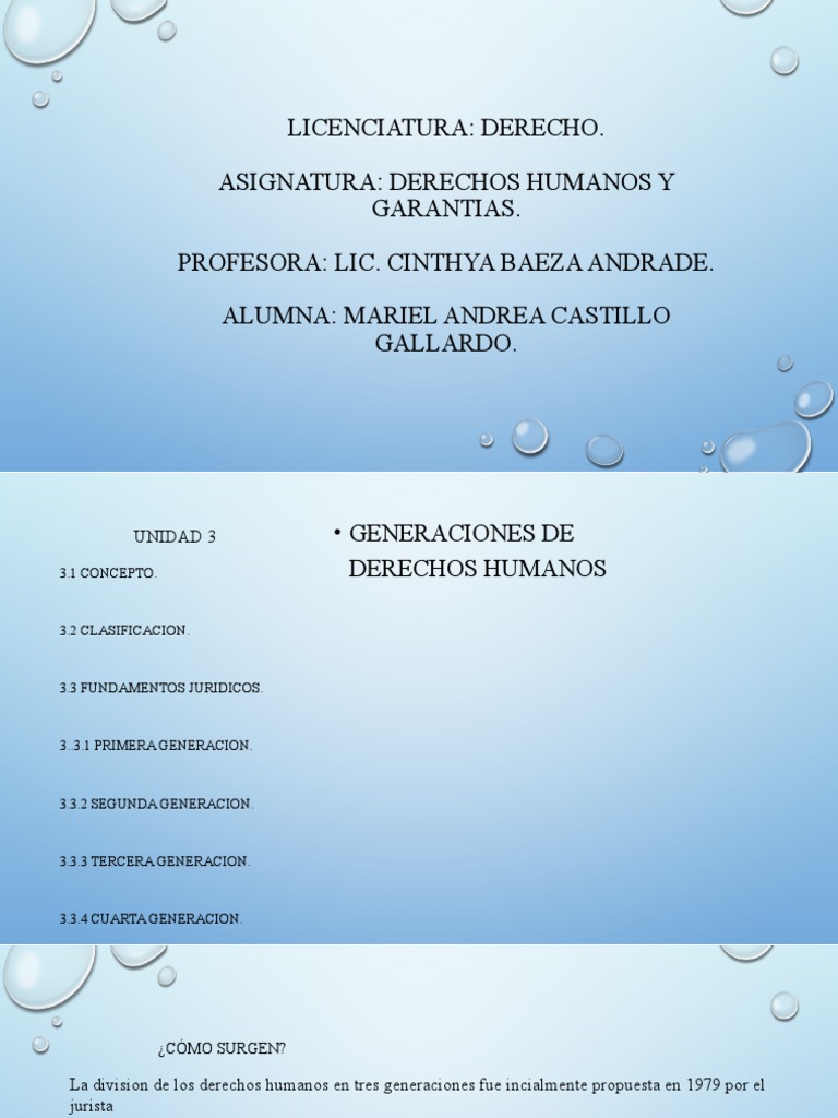 Generaciones de Derechos Humanos | PDF | Igualdad social | Derechos humanos