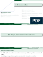 Movimento retilíneo: posição, deslocamento, velocidade e aceleração