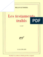 Milan Kundera - Les Testaments Trahis Essai