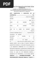 Modelo de Acta Constitutiva aria