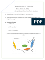 Early Settlements Unit Test Study Guide