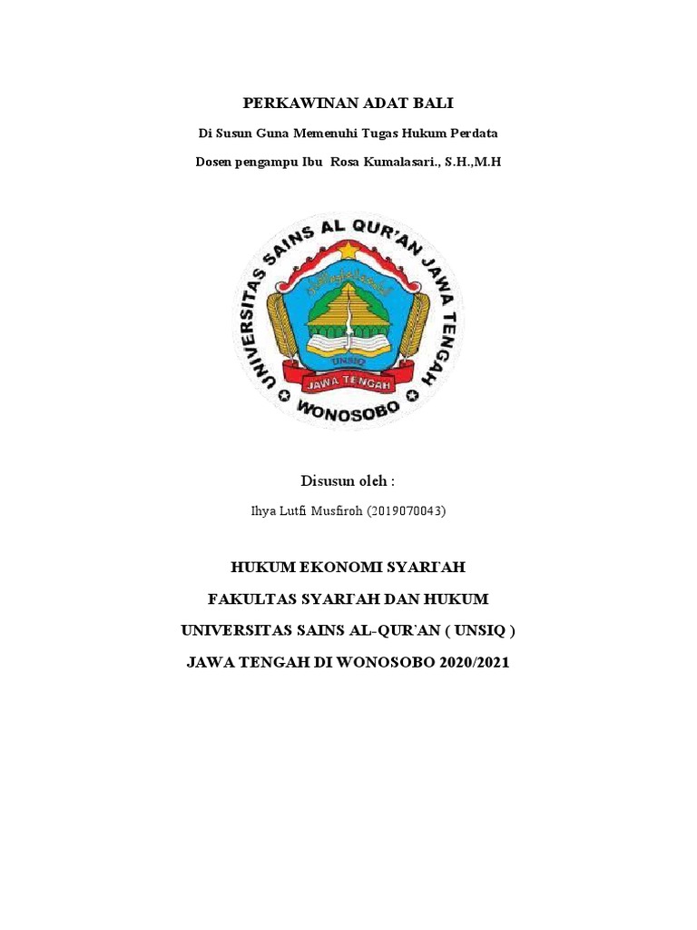 Makalah Perkawinan Adat Bali Pdf