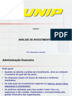 Slides de Aula - Unidade I Analise de Investimentos