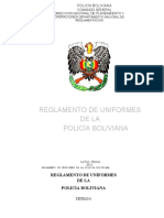 Reglamento uniformes Policía Boliviana