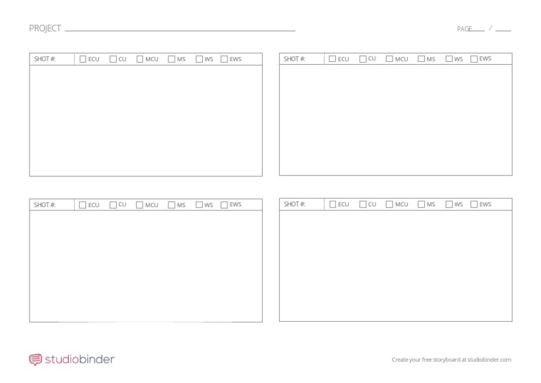 A4 Storyboard Template 4Panel Landscape StudioBinder PDF