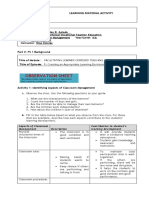 Observation Sheet: Learning Material Activity