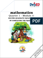 Solving Quadratic Equations by Completing The Square